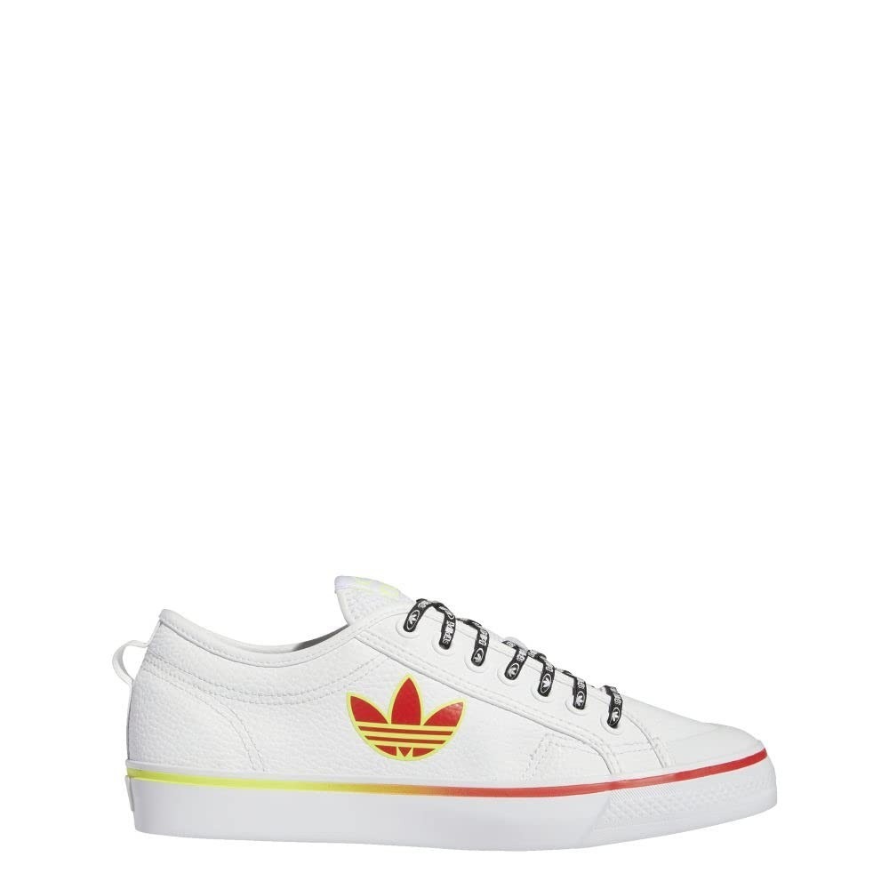 Men's adidas Nizza Trefoil Shoes, White Vivid Red, GX1465, Size 10 - Picture 2 of 8